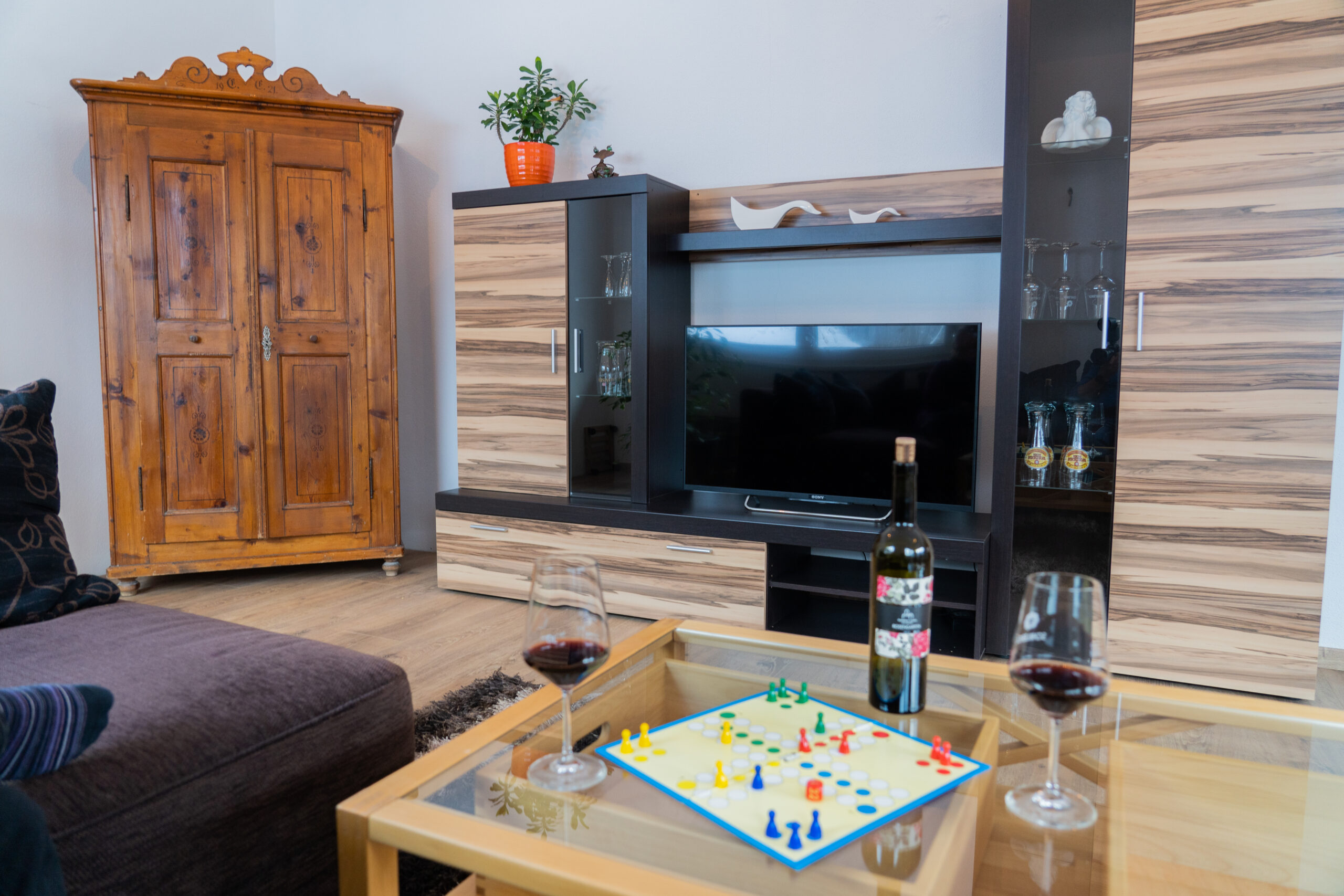 Gemütlicher Wohnbereich im Apartment Stoabergblick